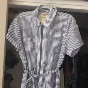 Anthropologie Cartonnier Striped Linen Jumpsuit